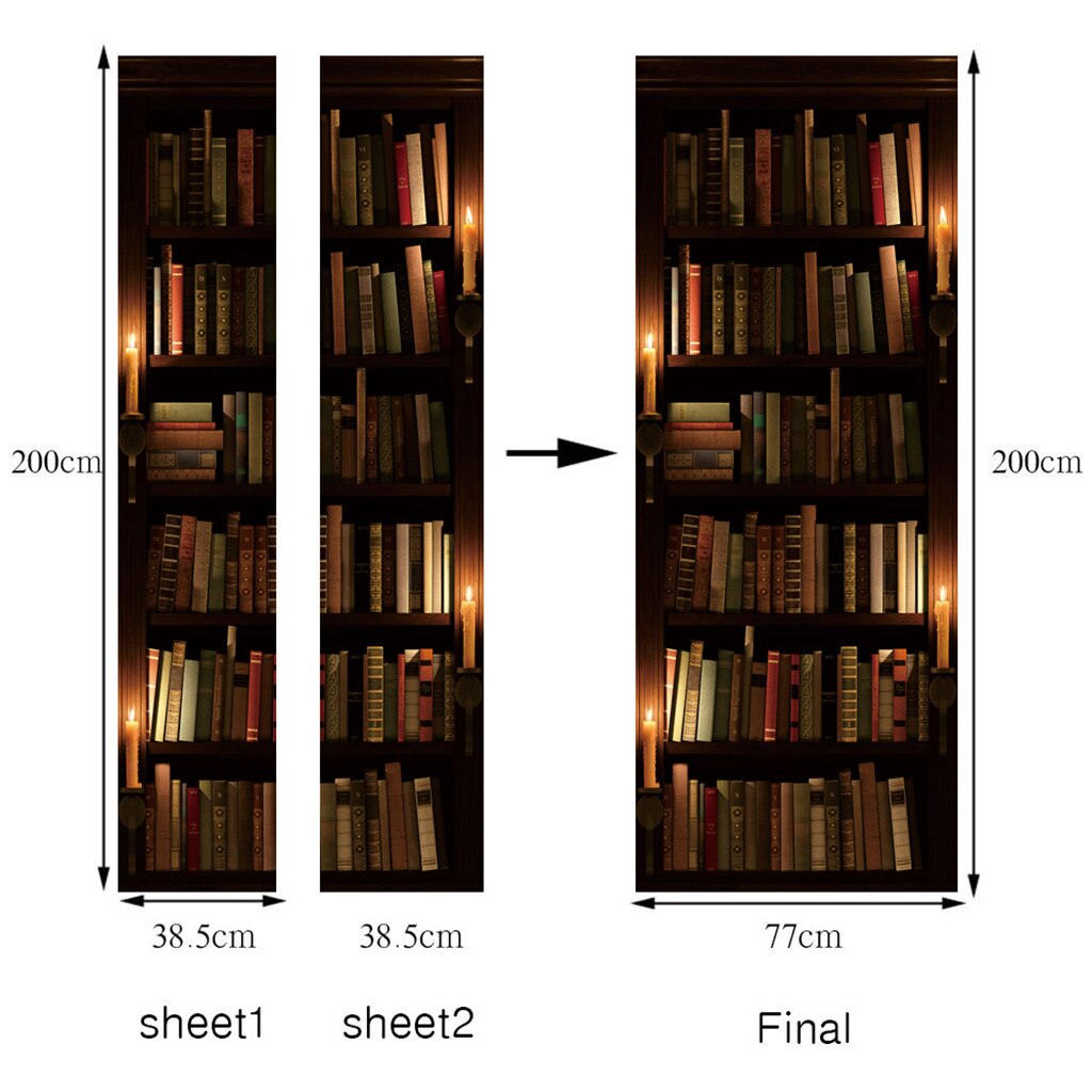 DIY 3D Beautiful Landscape Door Stickers For Living Room Bedroom PVC Adhesive Wallpaper Home Decor Waterproof Mural Decals