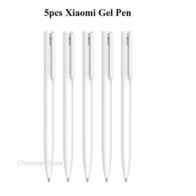 Original Xiaomi Mi Gel Pen 0.5mm Black Refill No Cap Bullet Pen Smooth Switzerland MIKRON Nib Japanese Ink OEM Blue Refills: 5 Xiaomi Gel Pen