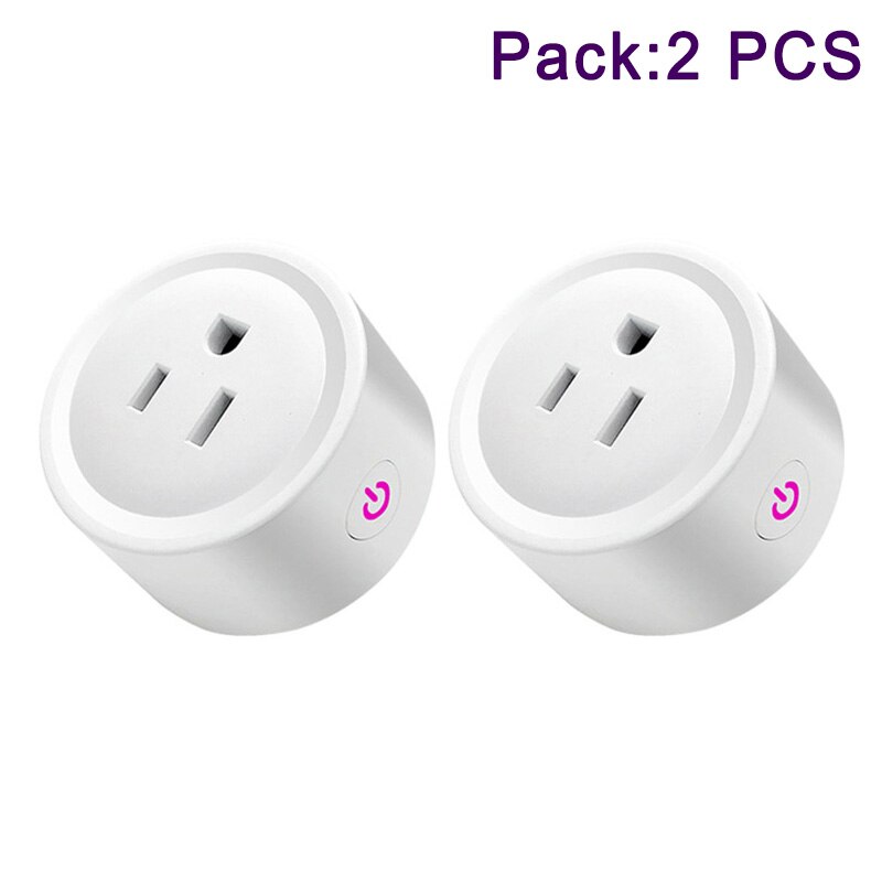 US standard WIFI smart plug smart life APP wireless remote control compatible with Alexa smart voice control AC110V 240V plug: 2 PCS