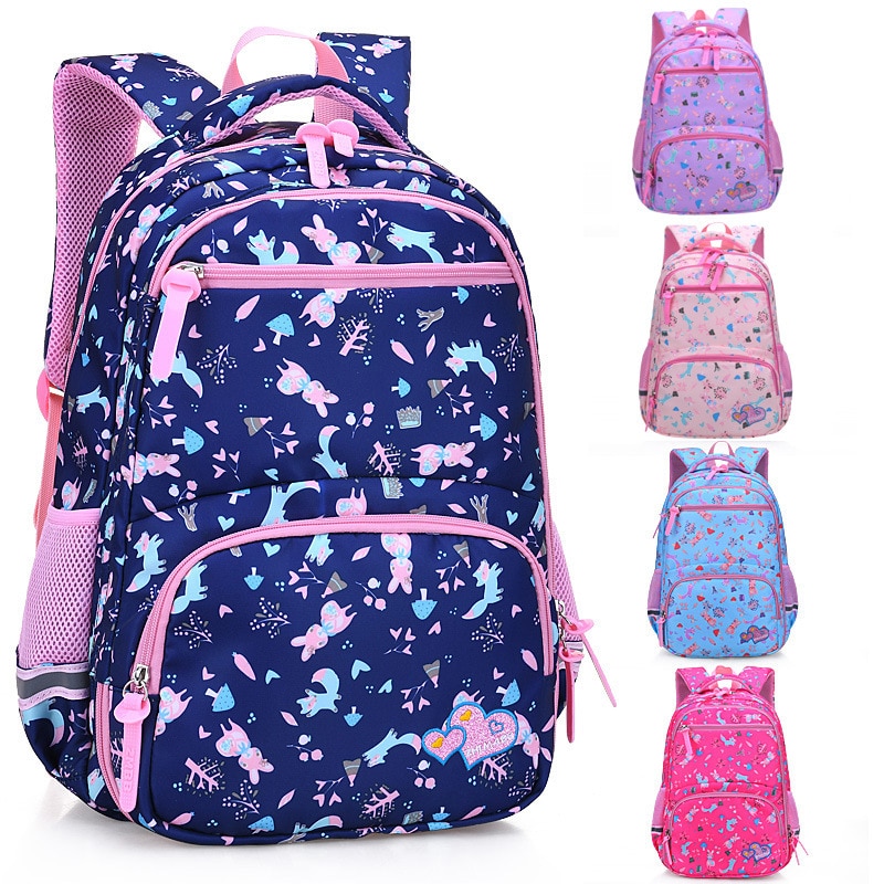 Sacs d'école primaire pour filles, sac à dos mignon, confortables, sacoche pour livres imperméables avec large bande d'épaule