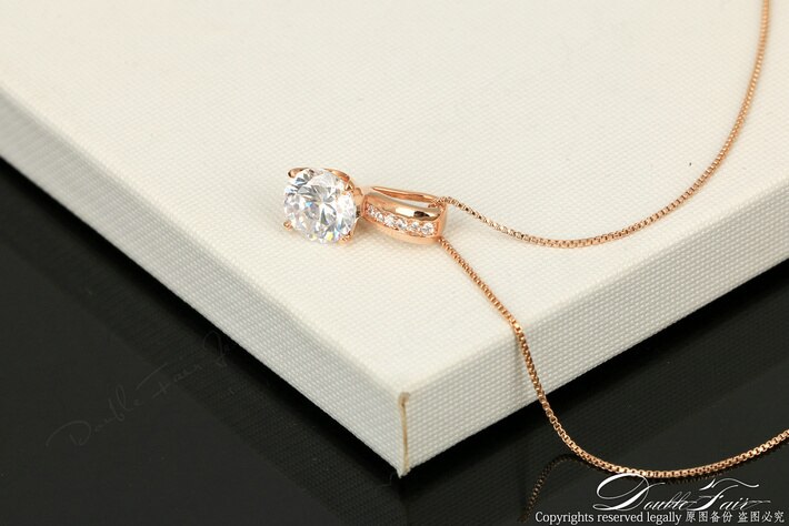 Cz Stone Kettingen Hotsale Rose Gold Kleur Brand Vintage Zirconia Sieraden Voor Vrouwen DFN330