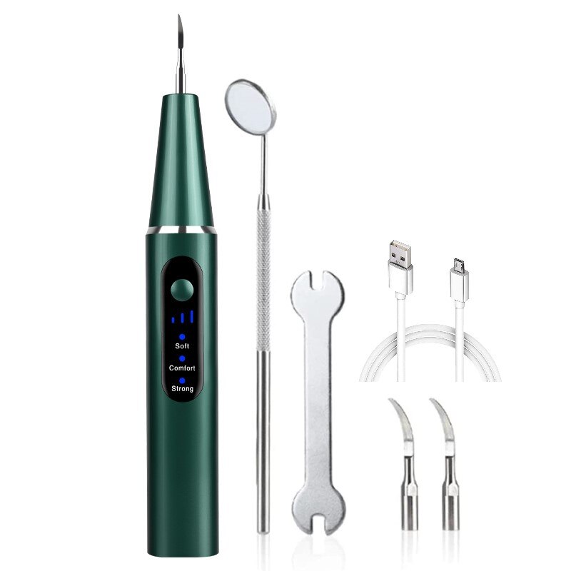 Détartreur dentaire électrique Ultra sonique pour la maison, appareil Portable pour enlever le tartre, les tâches de fumée, la Plaque dentaire: Green