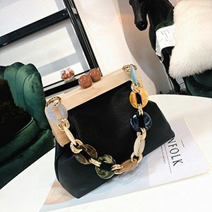 Klamerka damska torba na ramię akrylowa Chian damska torebka Kisslock kobieta twarda obudowa Crossbody torby dla kobiet 2020 nowy: czarny