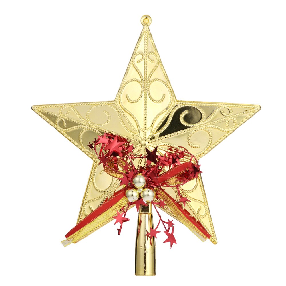 20cm kerstboomsterren als glimmende kerstboomversiering (goudkleurig): Zoals weergegeven