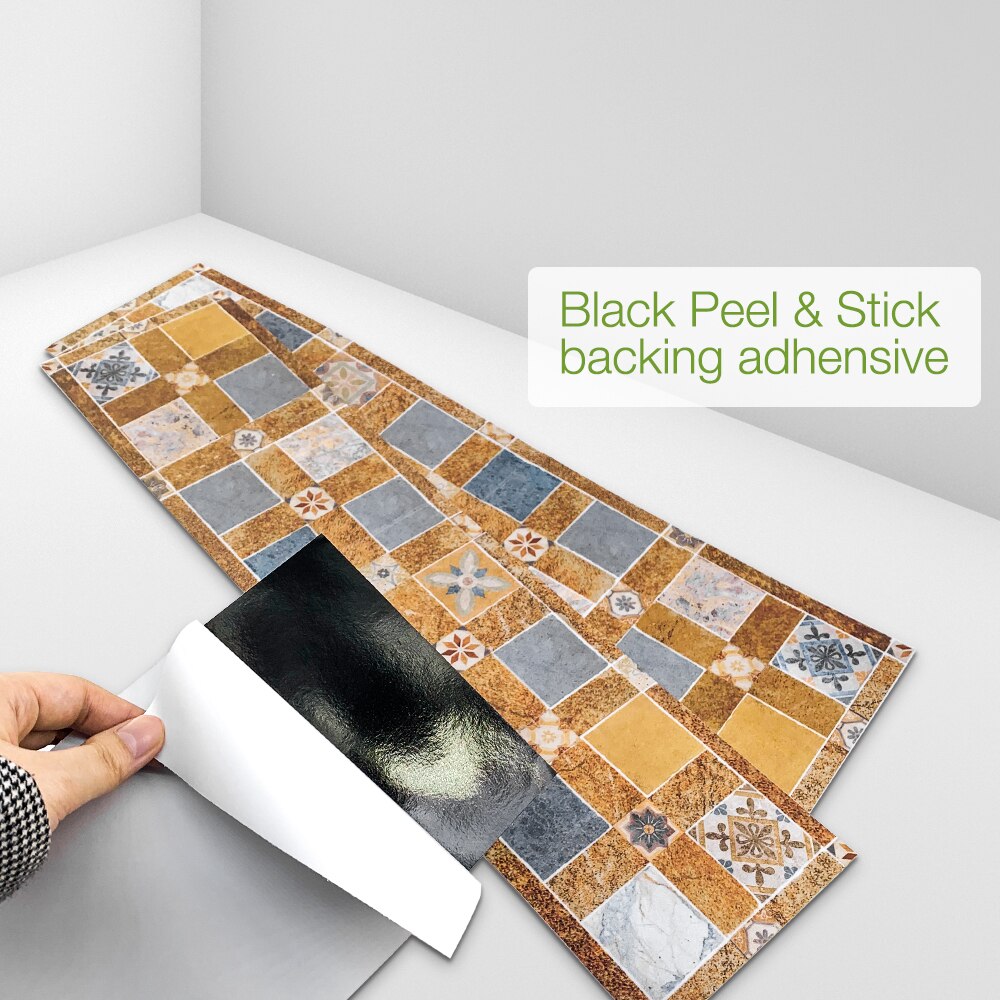 Funlife®STYLE AMÉRICAIN™14 pièces Vintage modèle III auto-adhésif PVC étanche dosseret cuisine autocollant mural pour salle de bain