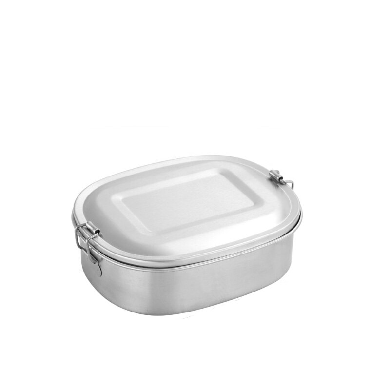 304 Stainless Steel Square Lunch Box Bento Food Picnic Container Snack Breakfast 667A