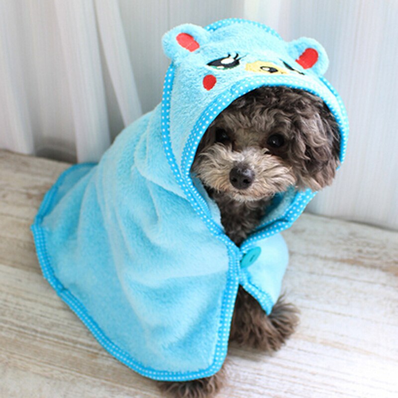 Cute Soft Animal Pattern Pet Dog Towel Pet Bath Towel Lovely Puppy Dog Bathrobe Size S M L