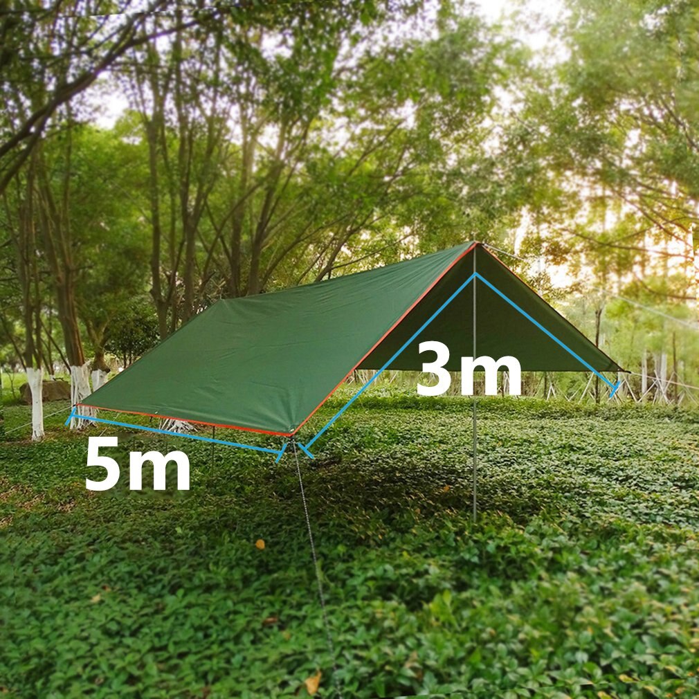 5X3M 4X3M Tarp Tent Luifel Waterdicht Schaduw Ultralight Tuin Luifel Zonnescherm Outdoor Camping Strand zon Onderdak Hangmat Regen Vliegen: WHITE