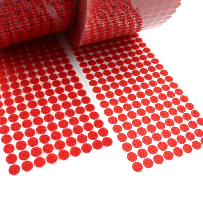 270 Pairs 10mm Kleur Lijm Sluiting Tape Stippen Klittenband Magie Sticker Ronde Sterke Zelfklevende Dual Lock magic Tape: Red 10mm