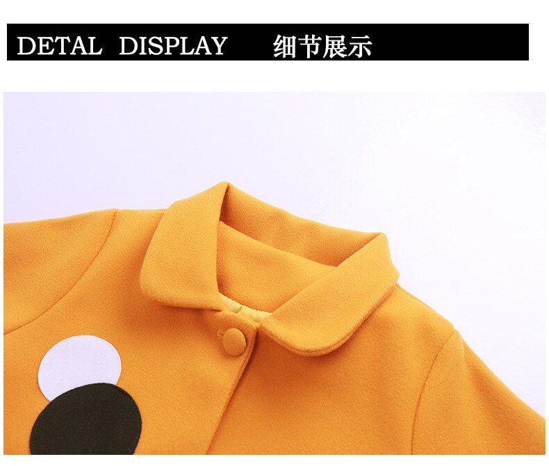 Abrigo de lana grueso para niña, chaquetas largas de invierno, ropa para niño, chaqueta y prendas de vestir, abrigo de lana grande