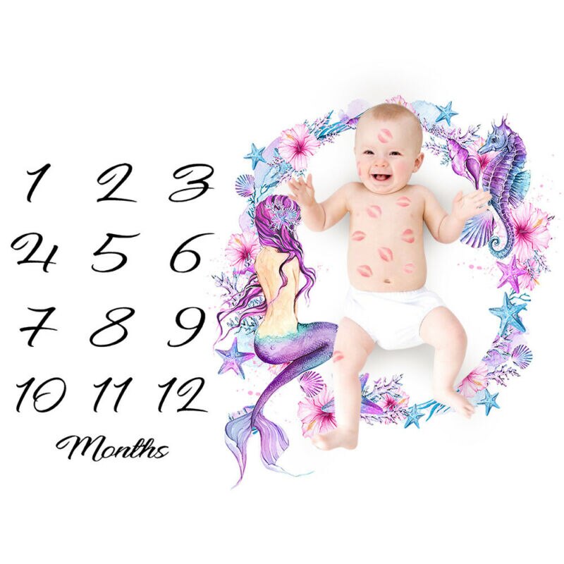 neugeborenen Baby Mädchen Junge Floral Gedruckt Decke Milestone Fotografie Foto Requisiten Schießt Tuch