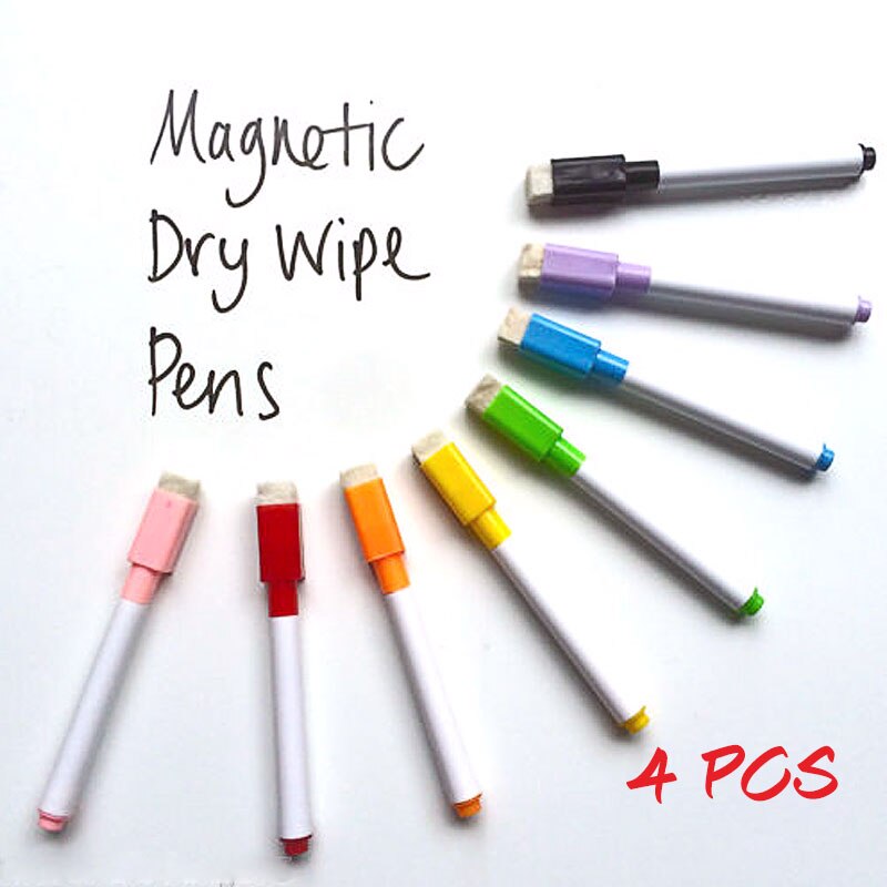 4pcs Whiteboard Marker Pens White Board Pen Erasable Marking Drawing Stationery Kids Blackboard Smooth School Graffiti Pencil