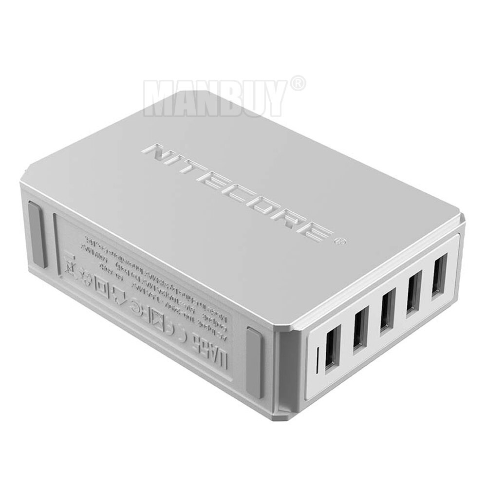 NITECORE-adaptateur USB de bureau UA55 5 Ports, 50W, charge haute vitesse, charge simultanée 10A, sortie Max, adaptateur