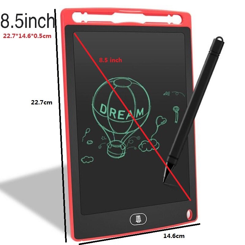 Tablette numérique Portable, écriture A3 A4 A5 pour enfants, tableau graphique LED, tableau à dessin, Graffiti, tableau Fluorescent peint à la main: 8.5 inches red