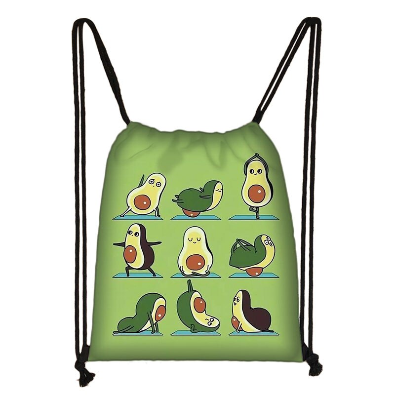 Avocado Lemon Backpack Women Softback plecak Ladies Storage torba ze sznurkiem do podróży dziewczyny Daypack torba na książki uchwyt na buty prezent: skdavocadocw10