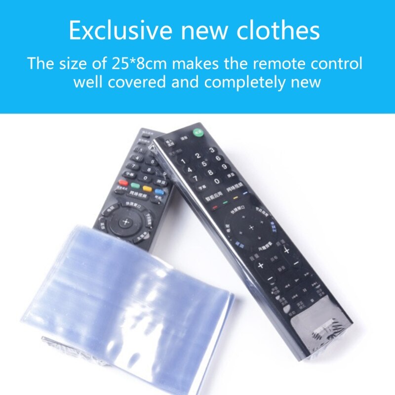 10PCS Shrink Wrap Bags for TV Remote Control Air Condition Video Protective Case