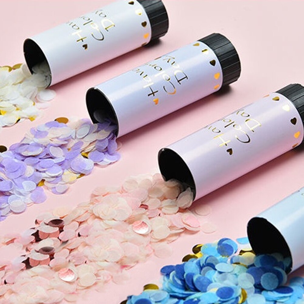 1pcs Confetti Cannons Party Poppers Wedding Streamers Air Compressed Confetti Handheld Graduation Wedding Party Supplies