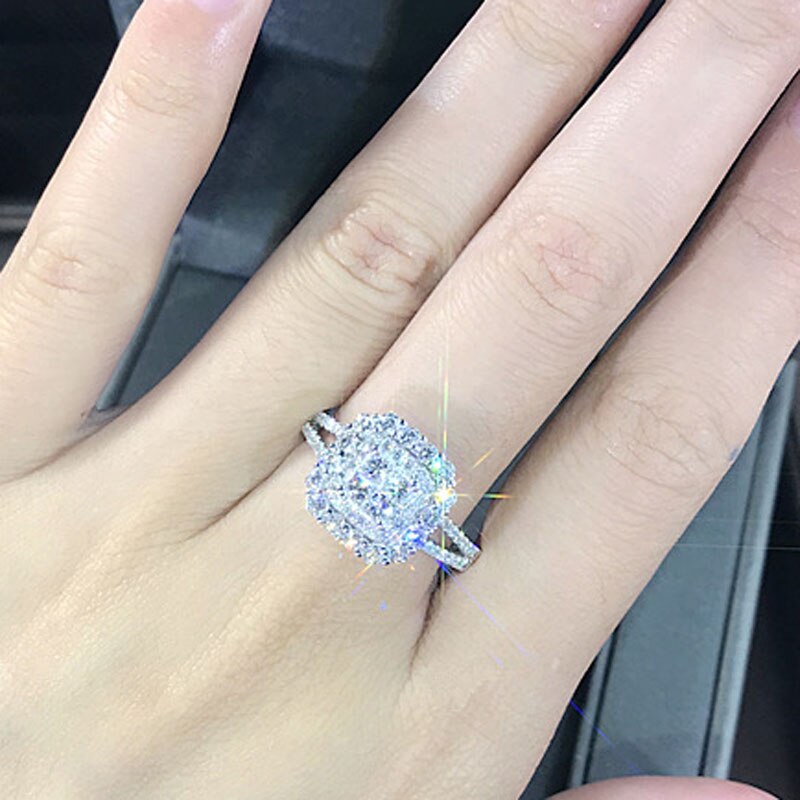 Delicate Female Jewelry 925 Sterling Silver Heart Arrow Dazzling Stackable Cz Zircon Rings for Women bague anillos bijoux