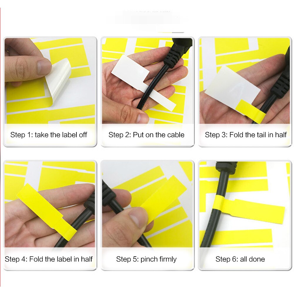 150PCS P-type Cable Label Paper Network Cable Label Three-proof Network Cable Classification Sticker