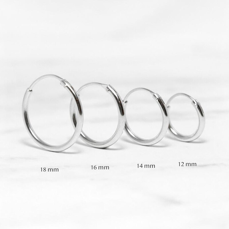 ROXI-Pendientes de aro minimalistas para hombre y mujer, aretes de Plata de Ley 925 con geometría geométrica, Pendientes inusuales, aretes de cartílago: silver / 12mm