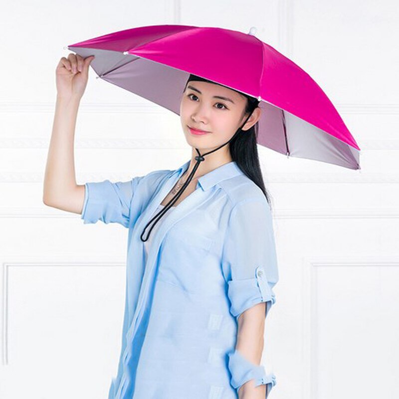 Letvægts paraply regn hat cap hovedbeklædning stilfuld paraply til fiskeri vandring strand camping cap hatte udendørs regnudstyr