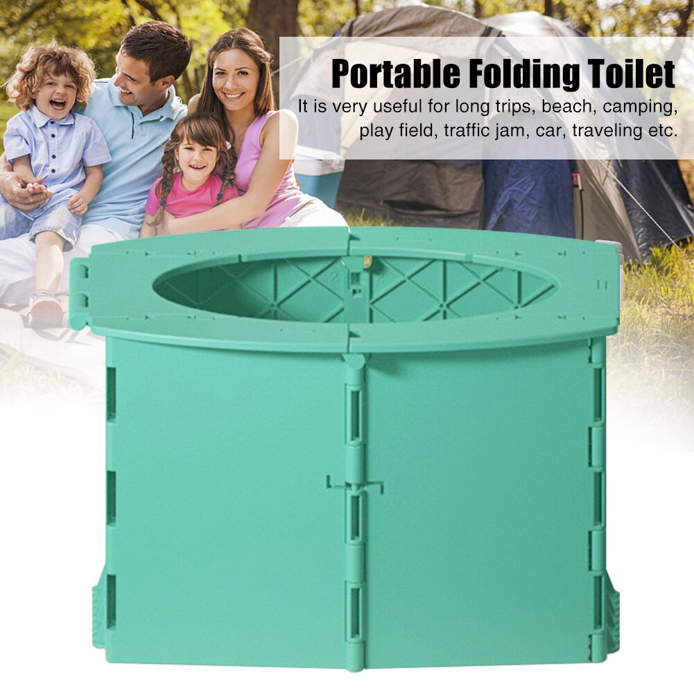 Hjem lange bilture nødtog bærbar foldet toilet bil camping til børn strand porta potte let ren legeplads: Grøn