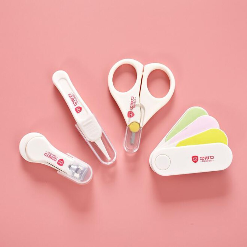 4 pièces/ensemble multi-fonction bébé sécurité soins coupe-ongles ciseaux coupe-ongles bébé soins infirmiers outils inox + PP Print