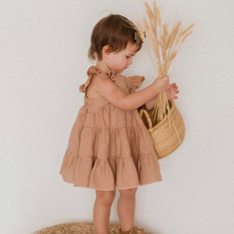 Baby Meisjes Kleding Baby Katoenen Linnen Jurk Zomer Zonnejurk Mouwloos Leuke Kant Verstoorde Kids Prinses Lange Rok Peuter