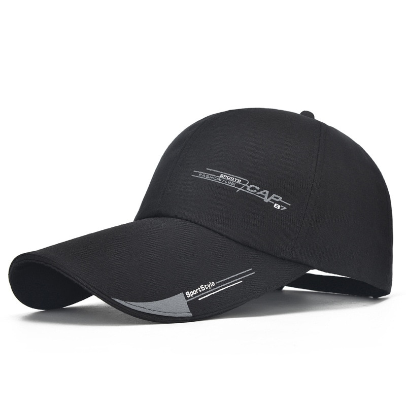 Herren-sportkappe, atmungsaktiv, bedruckt, outdoor-baseballkappe mit schirm, sonnenschutz, snapback-verschluss, angel- und laufkappe