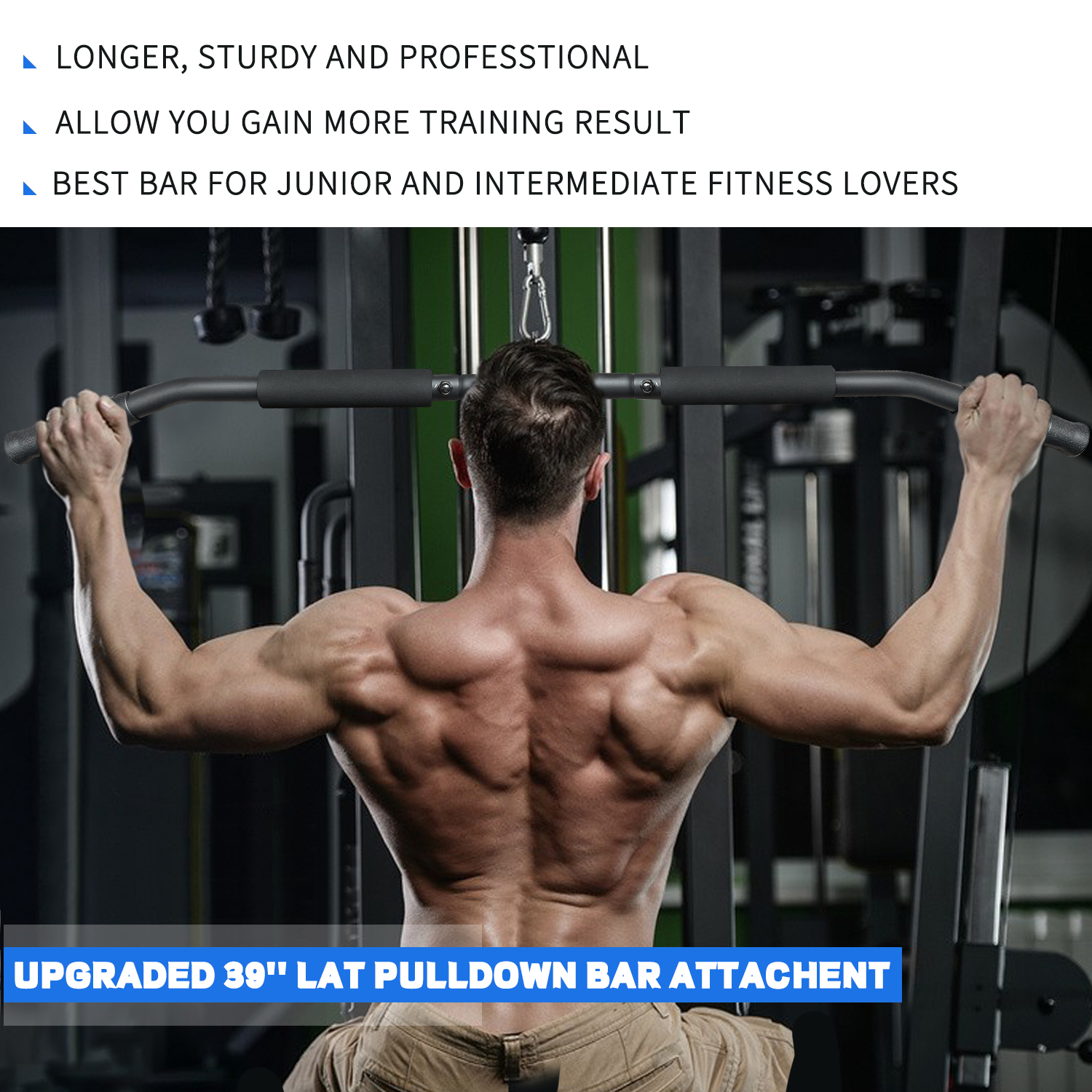 39,4'' LAT ziehen Nieder Bar 360-Grad-Fitnessgriff für Riemenscheibensystem Fitnessstudio LAT Pulldown-Griffaufsätze für Fitnessstudio Kabel Maschine