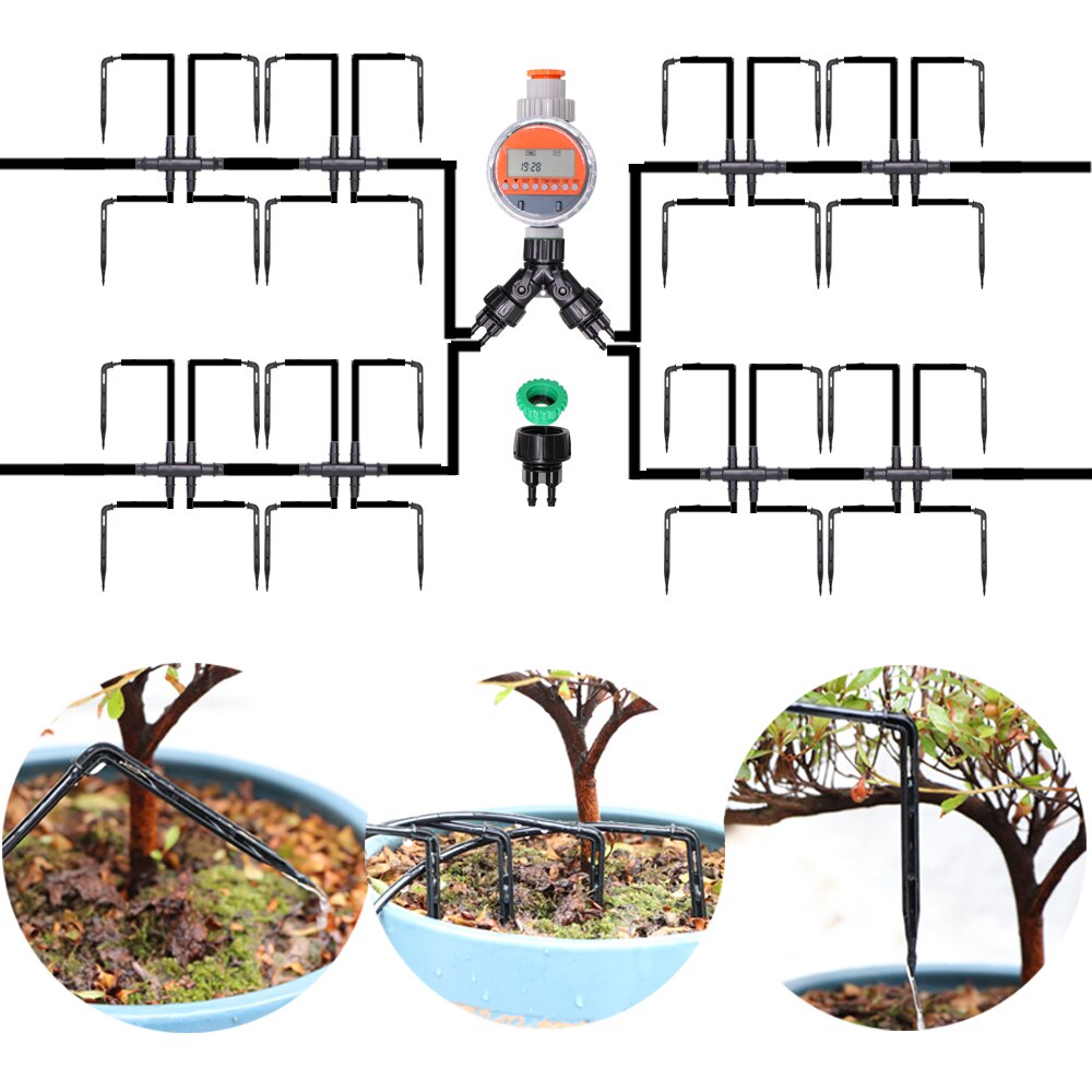 Automatic LCD Display Ball Valve Water Timer Plant Watering Electronic Controller for Home Garden Irrigation System Greenhouse