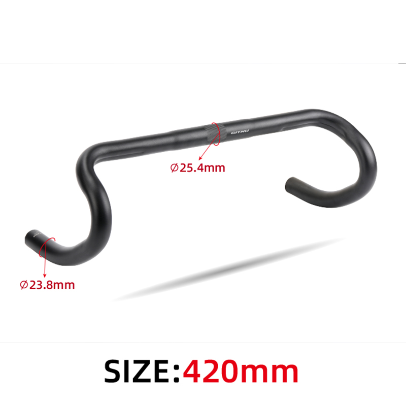 GITNU Aluminium alloy bicycle ROAD HANDLEBARS bike 25.4/31.8x380/400/420/440mm: WHITE