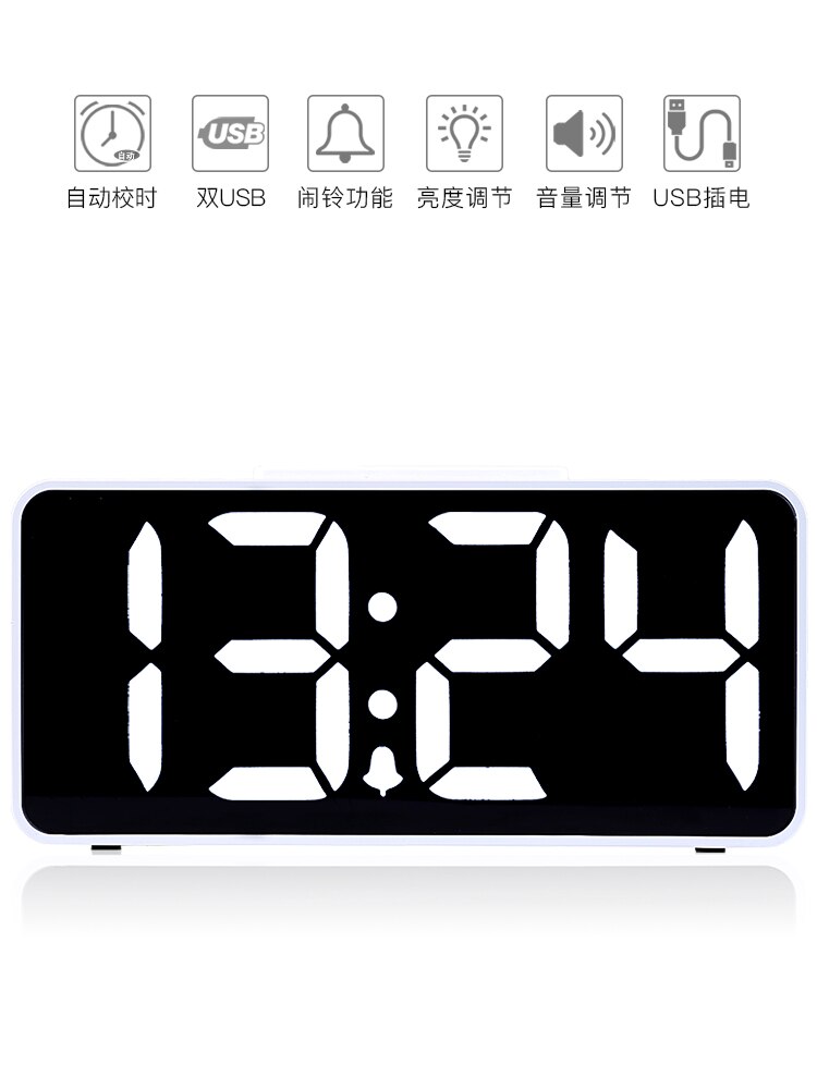 LCD Display Analog Digital Clock Table Living Room Desk Digital Clock Wifi Silent LED Luminous Tafelklok Home Decoration BF50DC