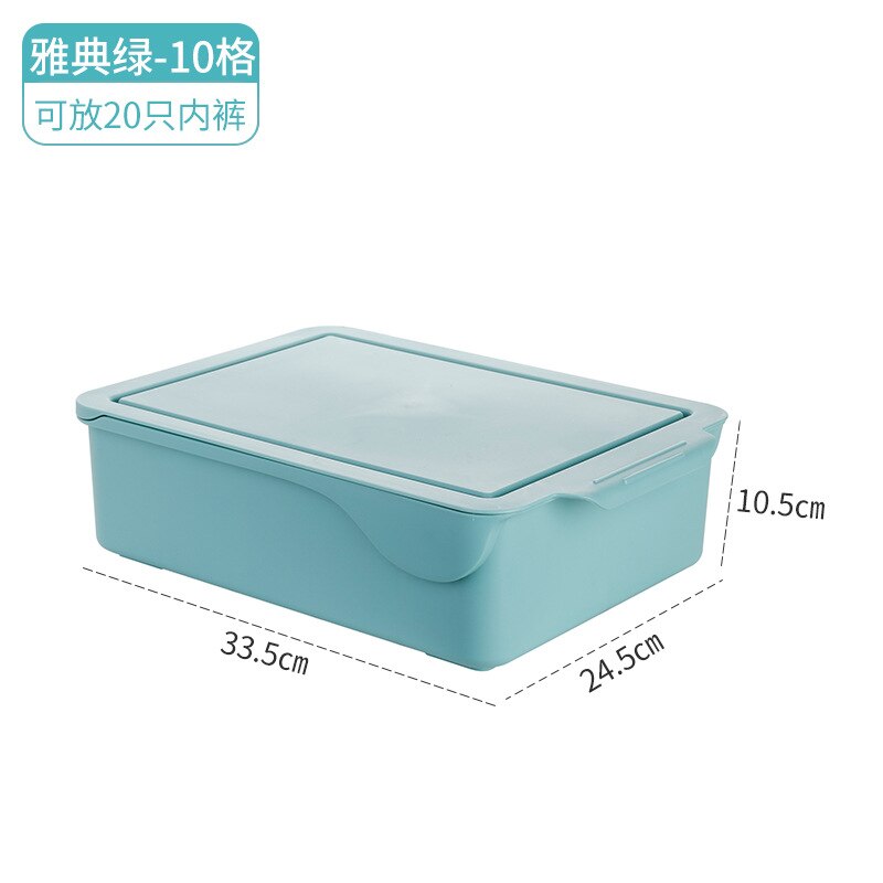 Closet Drawer Storage Box Divider Organizer 15 Grids Socks Bra Underwear Dormitory Wardrobe Boxes Desktop Wardrobe Shelf Divider: Green / 15 Grid