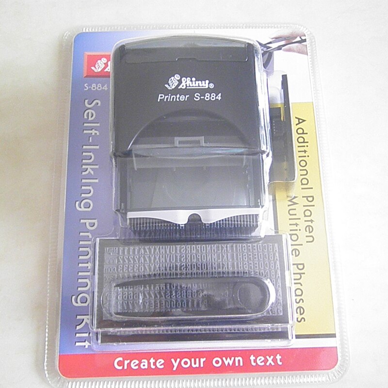 Shiny S-884 22x58mm Self Inking Rubber Stamp Custom Office Stationary Business Mini D-I-Y Set Stamper Printing Kit -FF