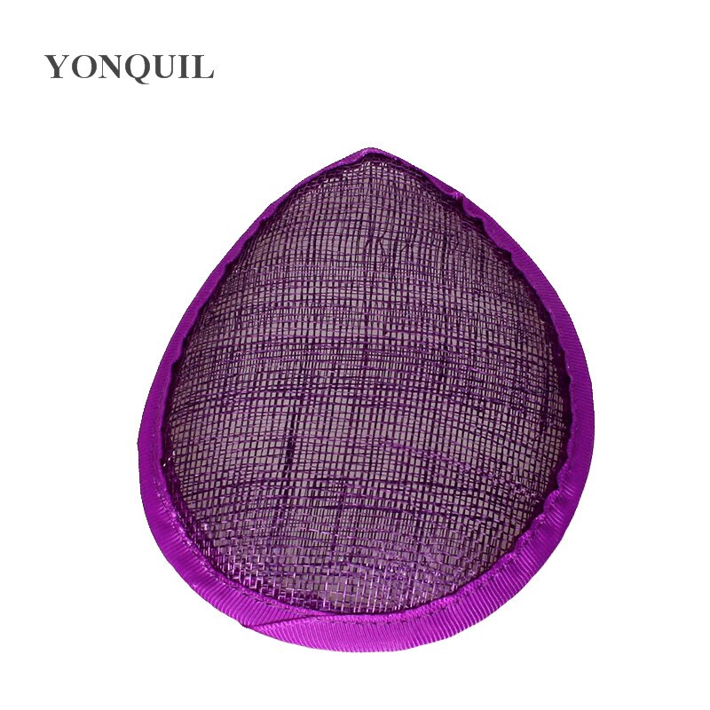 green 13CM teardrop sinamay fascinator base DIY millinery base cocktail hats handwork material party hair accessories 17 colors: Purple 