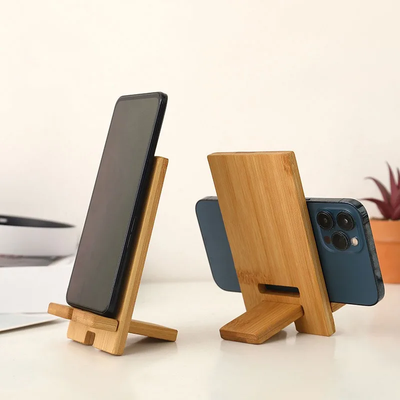 Desktop Bamboo Phone Holder Practical Wooden Smartphone Charging Stand Lazy Multi-functional Stand