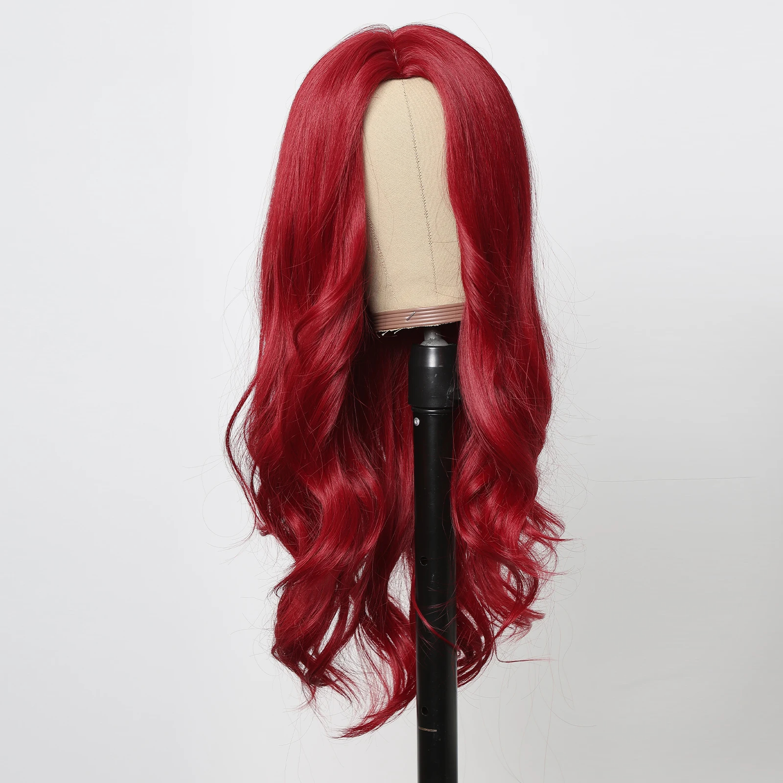 Red Synthetic Wigs Long Body Wavy Wig Natural Hairline Daily Red Hair Heat Resistant Fiber Smooth Party Cosplay Wig