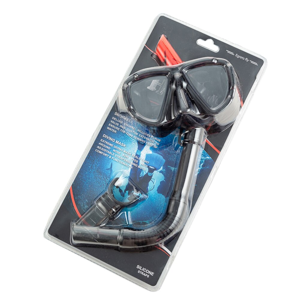 Spiegel Lens Duikbril Professionele Duiken Maskers Snorkelen Set Anti-Fog Bril Bril Zwemmen Vissen Zwembad Apparatuur: Black