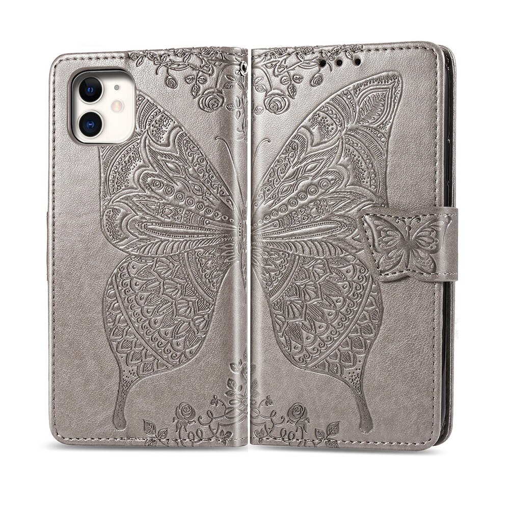 Flip Gleitschutz Flip Abdeckung Für iPhone11 Schutz Aufdruck Karte Abdeckung Handy Holster TPU + PU material + business: gray 11pro