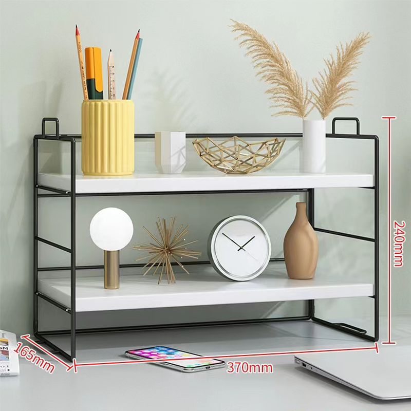 Desktop shelf desk bookshelf simple multi-layer Sorting and storage small shelves: Red