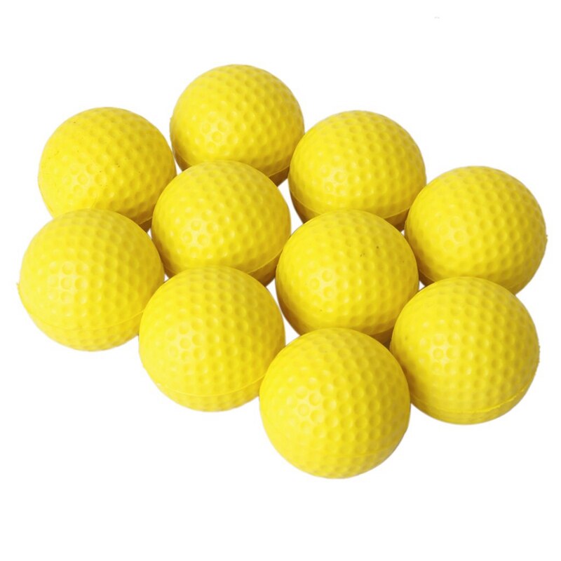 10Pcs Geel Zachte Elastische Indoor Practice Pu Golfbal