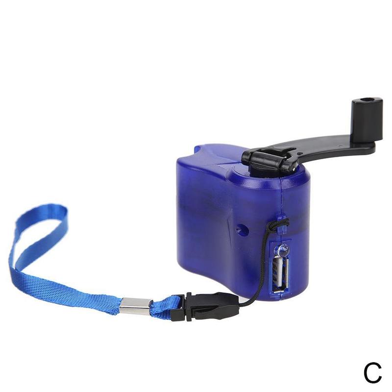 Cool Outdoor Emergency Mobile Phone Charger USB Charging Crank Power charger Hand Hand Dynamo Portable N3N1: blue