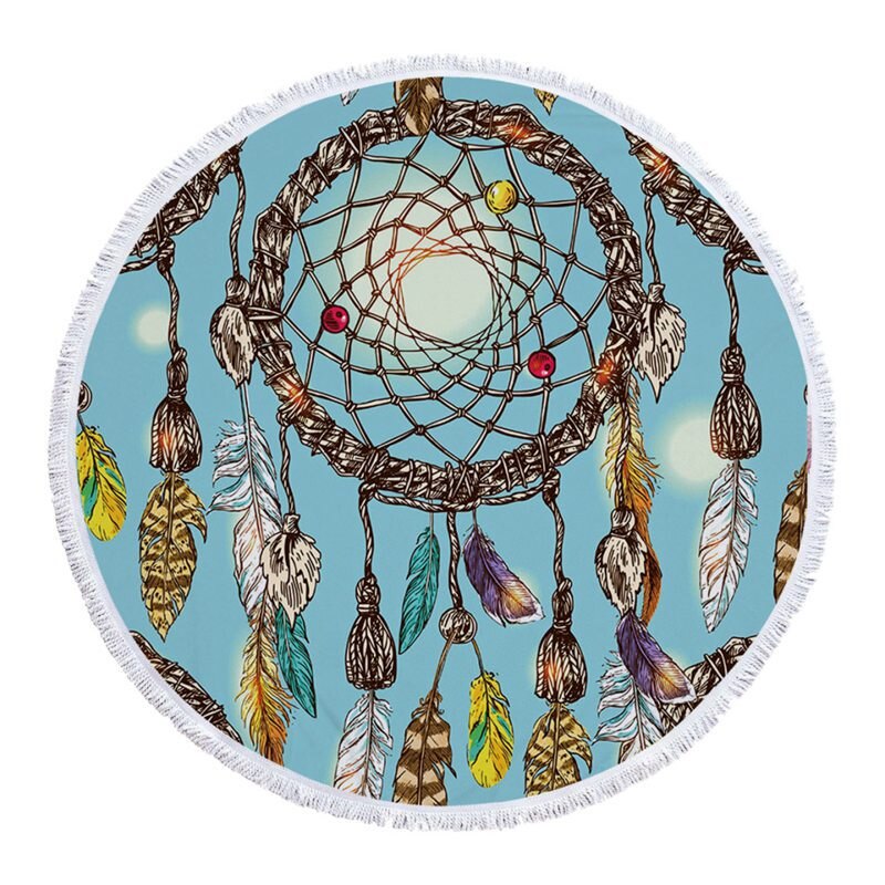 Tassels Beach Towel Beach Mat Dream catcher Printed Beach Blanket Picnic Blanket Bath Towel Bikini Cover-up