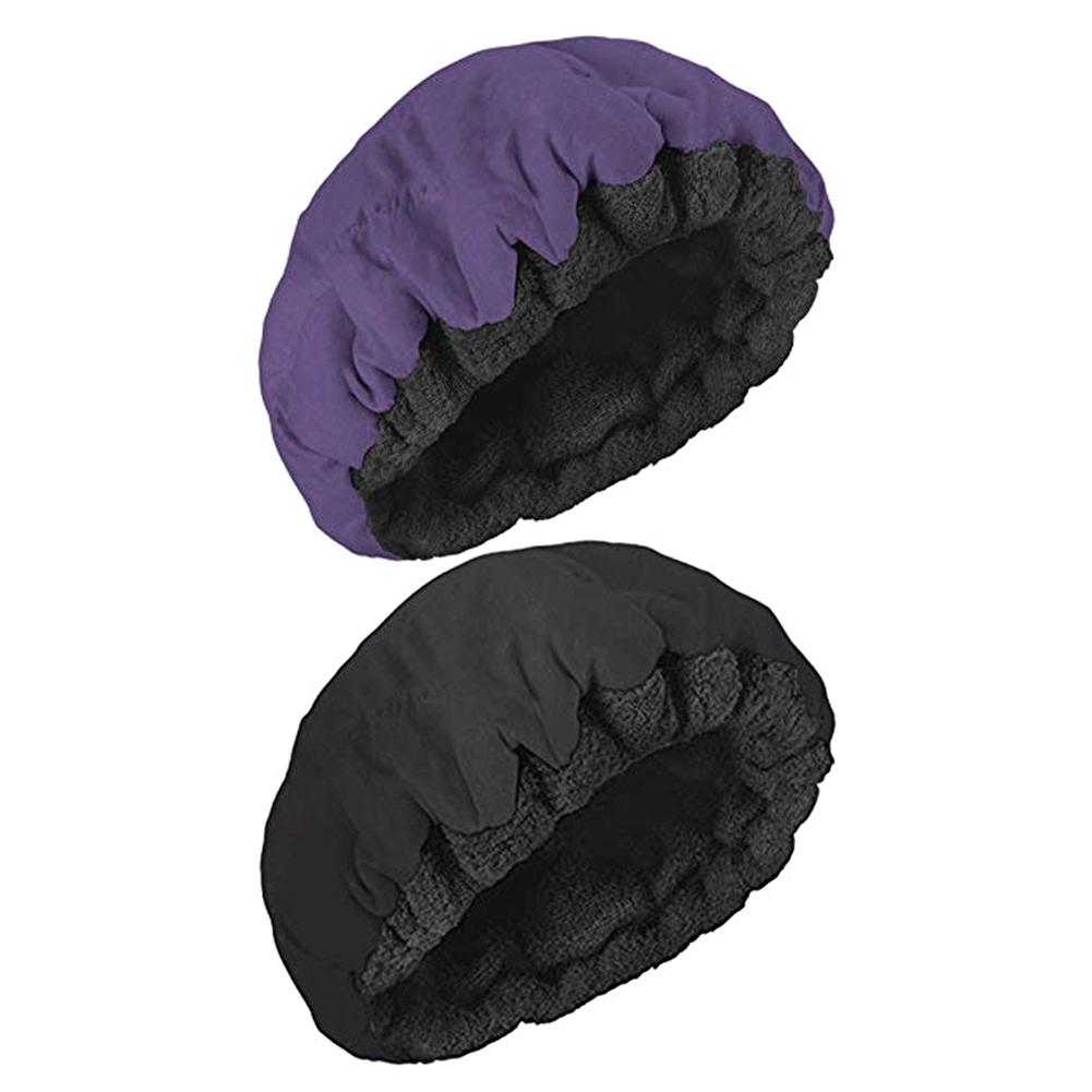 Gorro térmico para el cuidado del cabello, gorro térmico para acondicionamiento profundo, para microondas, algodón, microfibra humeante, Reversible, linaza Interior