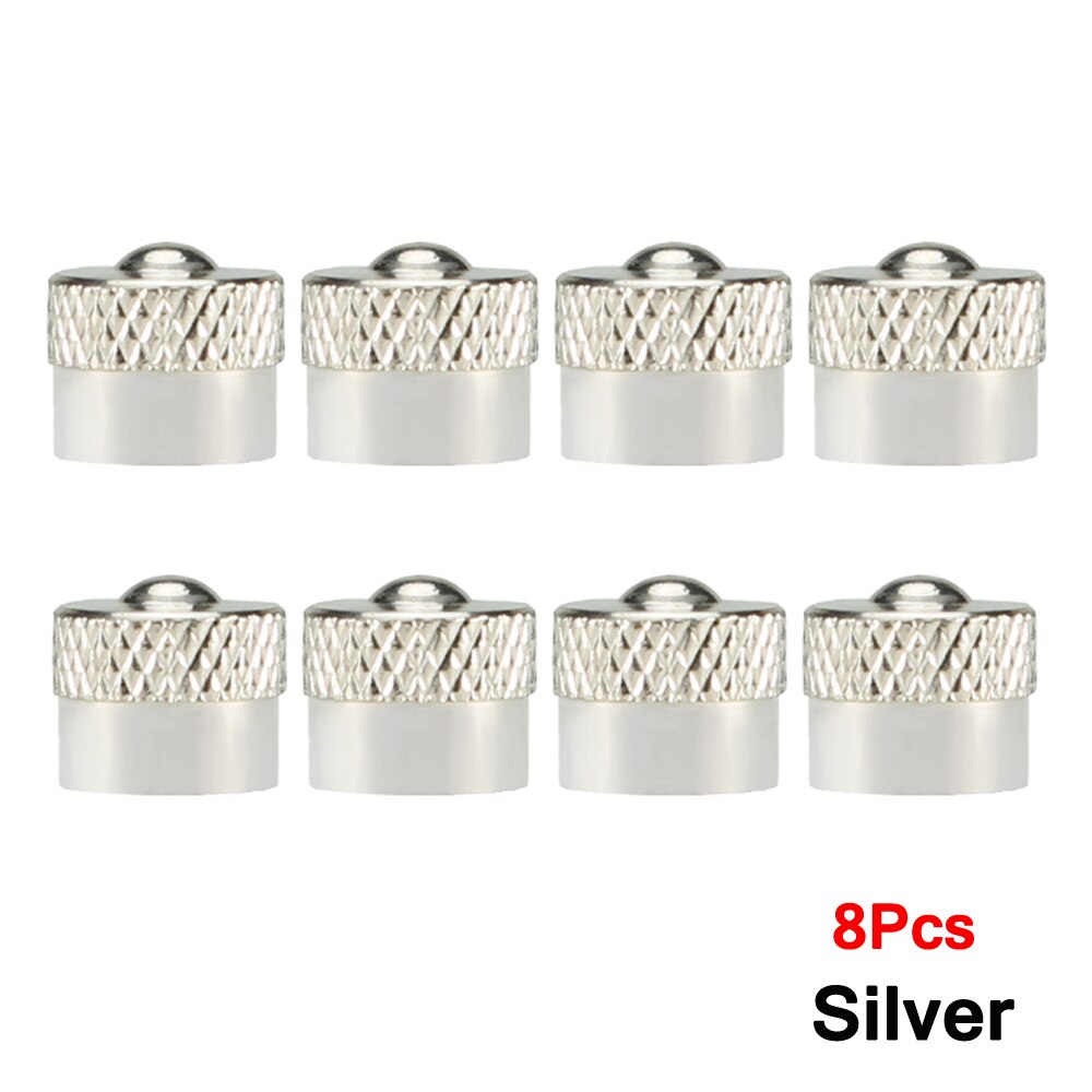 AUTCOAT 4/8Pcs Cuivre Fendue Fente Bouchon de Valve Avec Retrait de Noyau de Valve, Valve De Pneu D&#39;air Cache-Poussière Bouchon de Potence: C0653-Silver-8Pcs