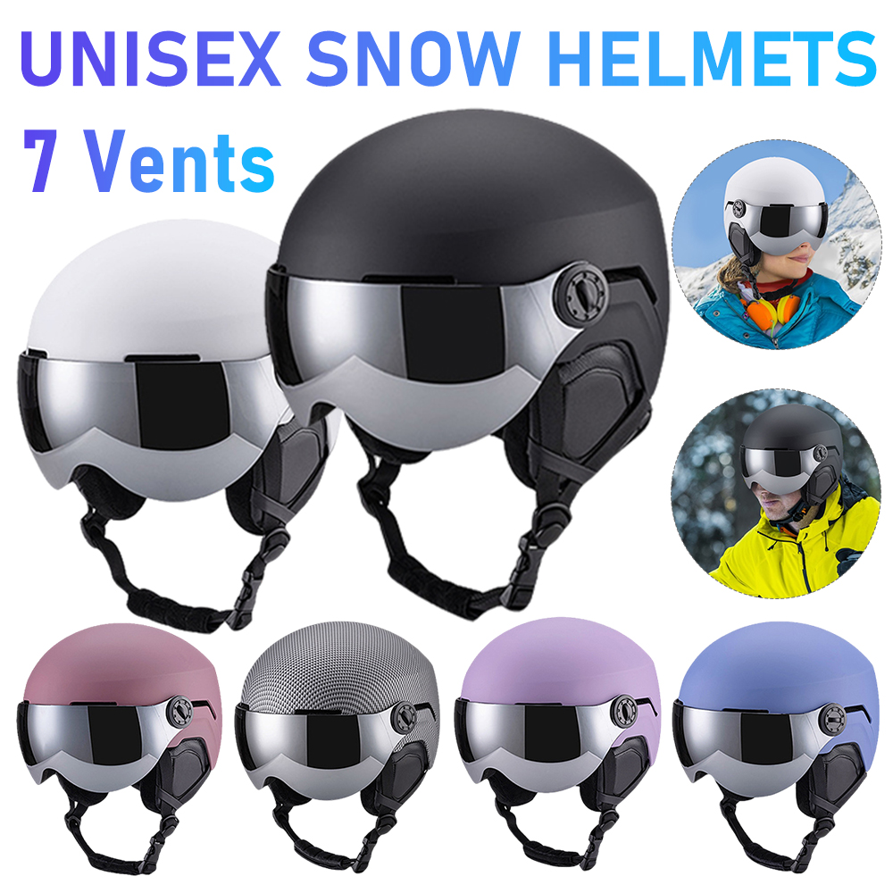 Unisex Ski Helmet With Goggles 7 Vents Ski Helmet Winter Skiing Snowboard Helmet Shockproof Protective For Skiing Snowboarding ﻿