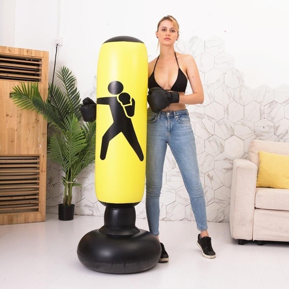 160cm Inflatable Boxing Bag Adult Children Boxing Punch Kicking Sandbag PVC Inflatable Tumbler Gym Kids Boxing Training Target
