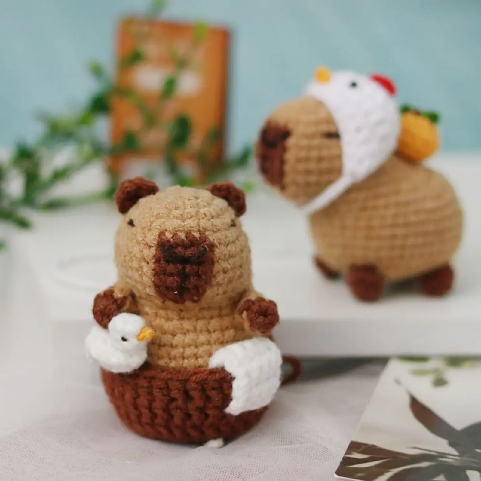 Kit de crochet capibara, lindo kit de ganchillo de animales, de Navidad, kit de ganchillo para principiantes, kit de ganchillo para amantes del manualidades,