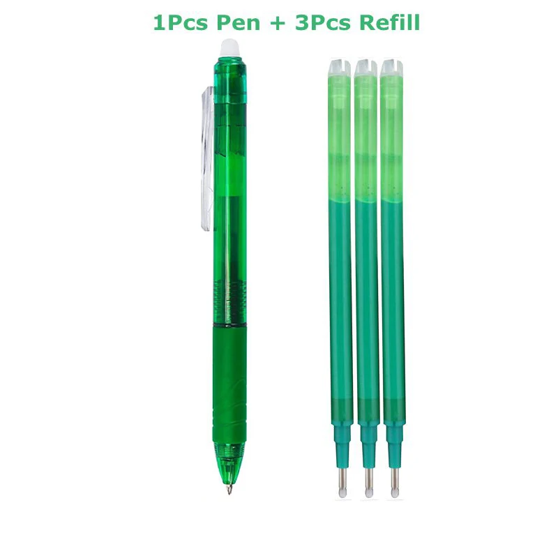 Farver 0.5/0.7mm magisk udtrækkelig sletbar pen gelpen sæt sletbar refill stang kontor skole skriveværktøj pressepen